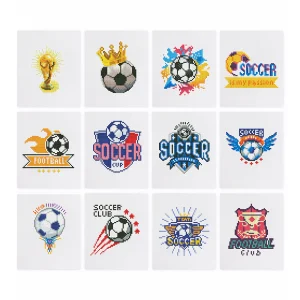 12 Mini Diamond Paintings - Europeisk fotbollsuppsättning