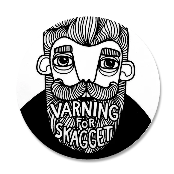 Dörrskylt - Varning för skägget