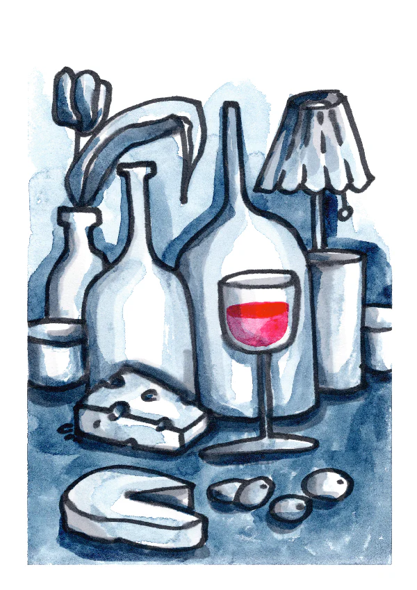 Red wine, blue mood - poster